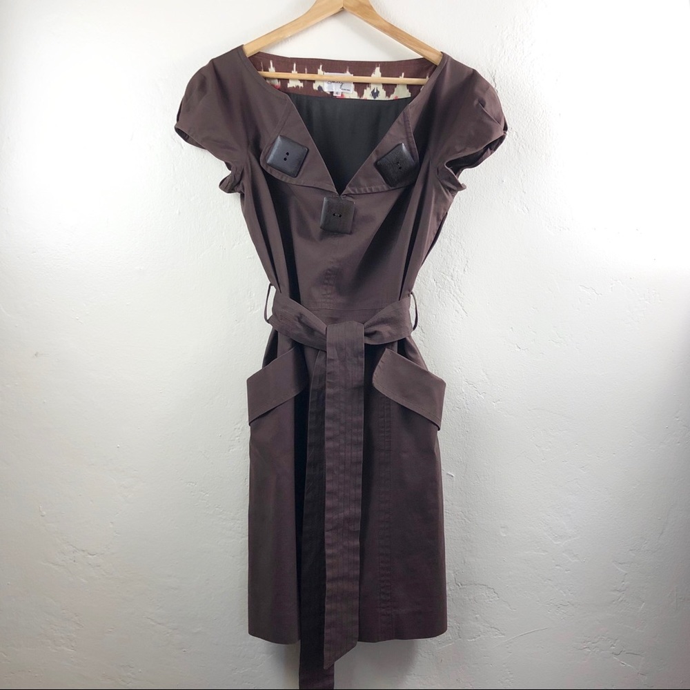 Milly of New York Embellished Linen Pocket Dress 6 - Picture 3 of 16